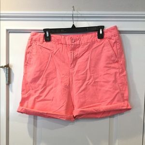Neon pink shorts
